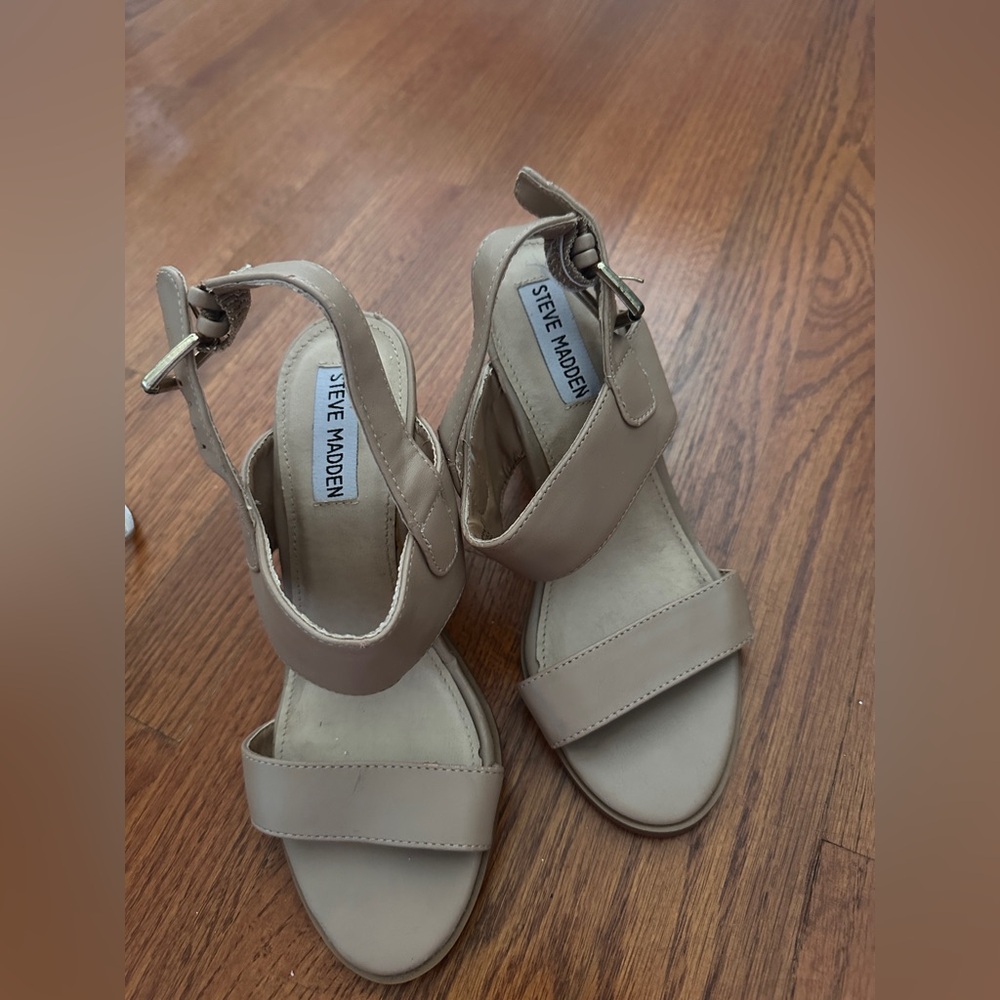 Steve Madden Beige Strap Sandals